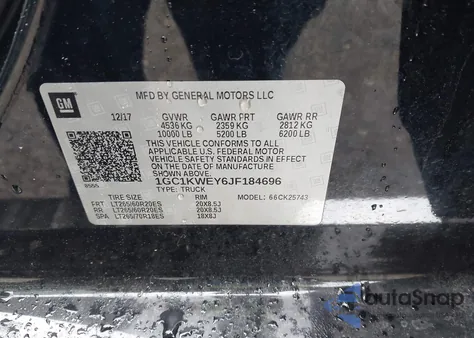 2018 Chevrolet Silverado 2500Hd Ltz from USA, damaged, VIN 1GC1KWEY6JF184696